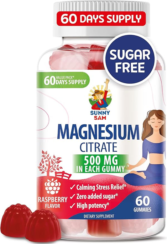 Magnesium Gummies for Kids & Adults - 500mg - Calm Magnesium Chews - Magnesium Citrate Chewable Supplement for Mood & Muscle Support