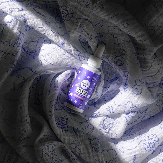 Wink Well Kids Liquid Melatonin Drops- Natural Baby Sleep Drops for Infants- Toddler Sleep Aid with 1mg Per Serving-Non-Addictive Children's Liquid Melatonin- 2 Oz