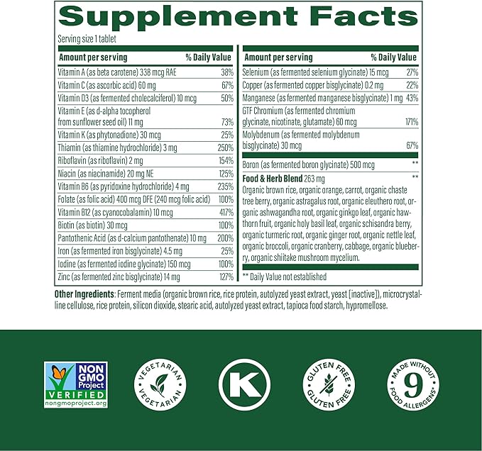 MegaFood Women's 40+ One Daily Multivitamin for Women with Vitamin B12, Vitamin B6, Vitamin C, Vitamin D, Zinc & Iron – Plus Real Food - Immune Support - Bone Health - Non-GMO - Vegetarian - 60 Tabs