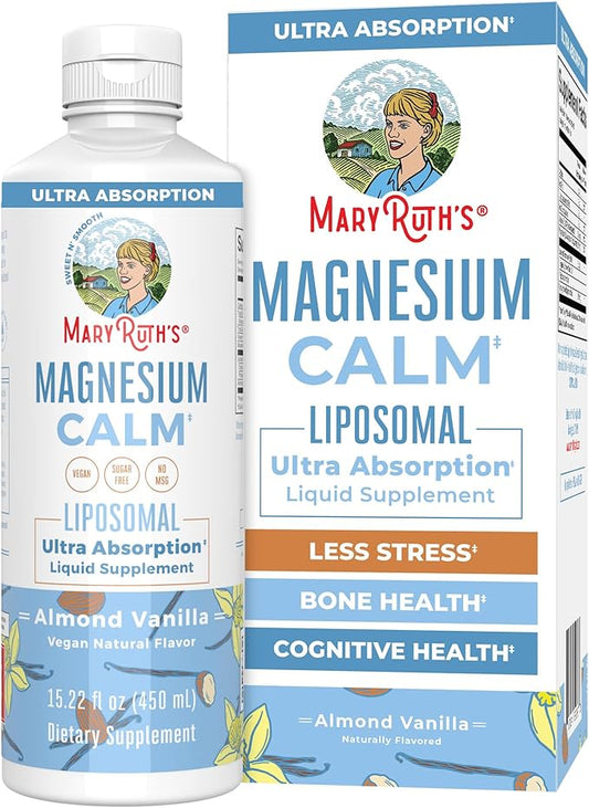 MaryRuth Organics Magnesium Liposomal| Magnesium Supplement | Magnesium Bisglycinate | Muscle & Bone Support | Mood Support Vitamin | Vegan | Non-GMO | Gluten Free | 15.22 Fl Oz | 30 Servings