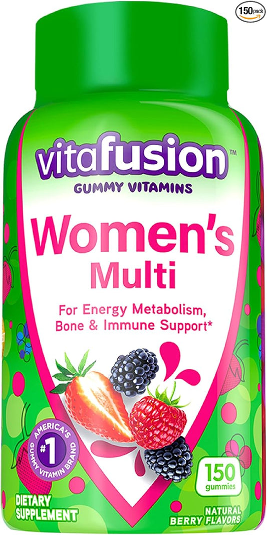 L’il Critters Kids Immune Vitamin Gummies Bundle with Vitafusion Women's Multivitamin Gummies, Berry Flavored, 150 Count