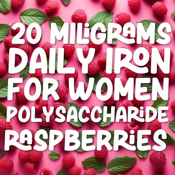 Iron Supplement for Women Iron Drops Daily Support, 20mg of Polysaccharide Iron Complex Iron Free Taste, Natural Sweeteners, Vegan and Paraben Free (Berry Daiquiri, 4 Fl Oz)