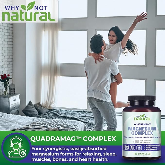 4-in-1 Magnesium Complex Supplement - Glycinate, Taurate, Malate, Orotate Blend - 300 mg per Serving, 120 Capsules