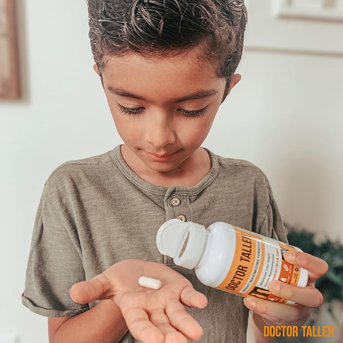 NuBest Doctor Taller - Bone Strength Supports, Enhance Immune System - Keto with Calcium, Vitamin D3, Vitamin K2, Amino Acids & Herbs for Children (8+) - 60 Vegan Capsules | 1 Month Supply