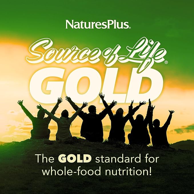 Natures Plus Source of Life Gold Multivitamin Liquid - 8 oz - with Vitamins D3, B12 & K2 - Blood, Bone & Immune Support - Vegetarian & Gluten Free - 8 Servings