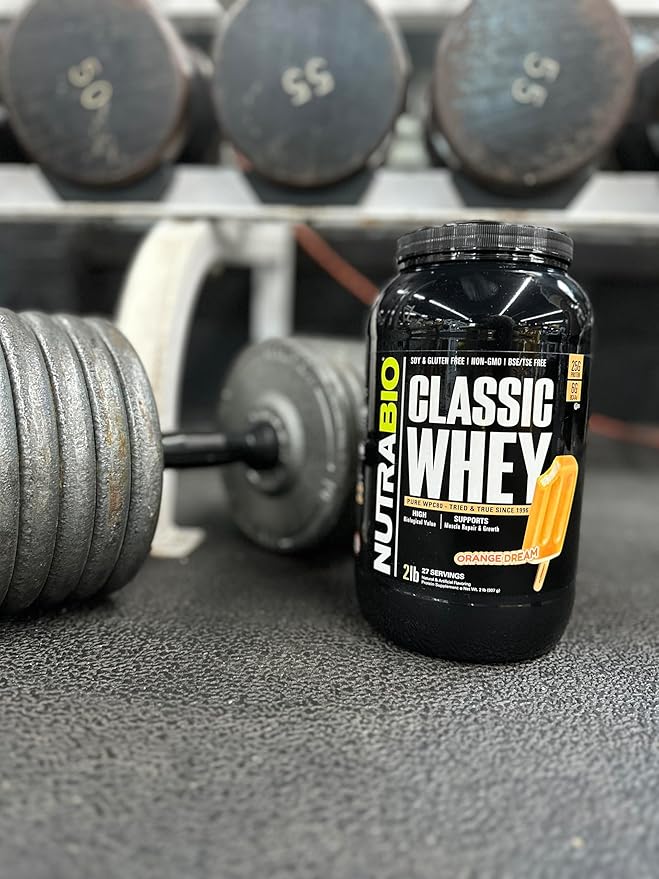 NutraBio Classic Whey Protein Powder- 25G of Protein Per Scoop - Full-Spectrum Amino Acid Profile - No Fillers, Artificial Colors, Preservatives - Orange Dream, 5 Pounds