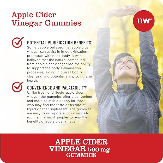 NatureWise Apple Cider Vinegar Gummies - 1000mg ACV per 2 + Vitamin B12 - Pectin Based Vegan, Gluten-Free, Non-GMO -90 Count[45-Day Supply for 1000mg or 3-Months for 500mg]
