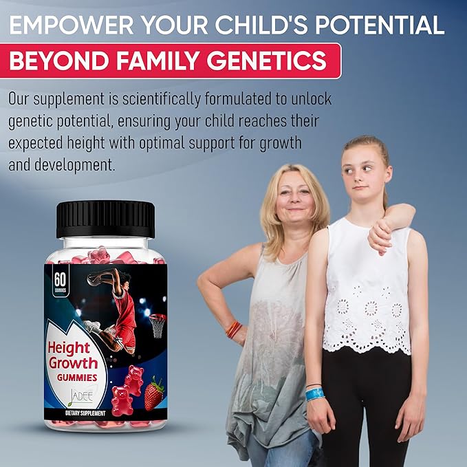 325mg Calcium Gummies Height Growth for Kids Advanced Ashwagandha, Zinc, L-Arginine, Vitamins D,C,K2, Magnesium, Bone Strength, Development & Height Increase Growth Vitamins for Teens Height Ages 5-20