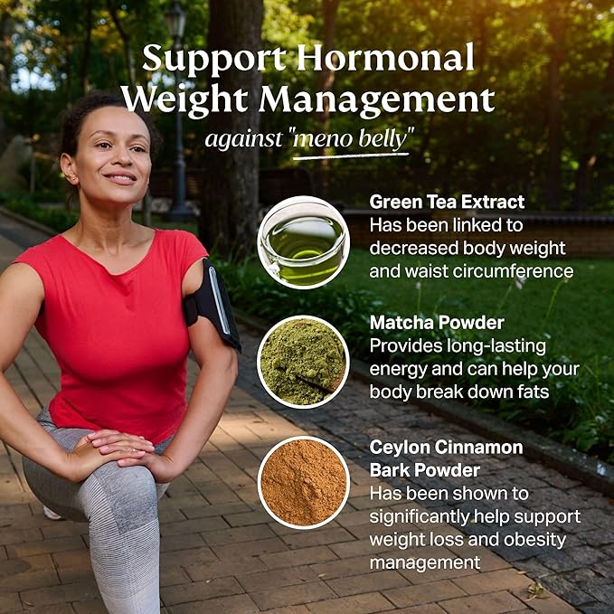 Clinically Proven Menopause Supplement for Weight Management, Hot Flashes, Night Sweats and Low Energy | Complete Multi-Symptom Menopause Supplement for Women