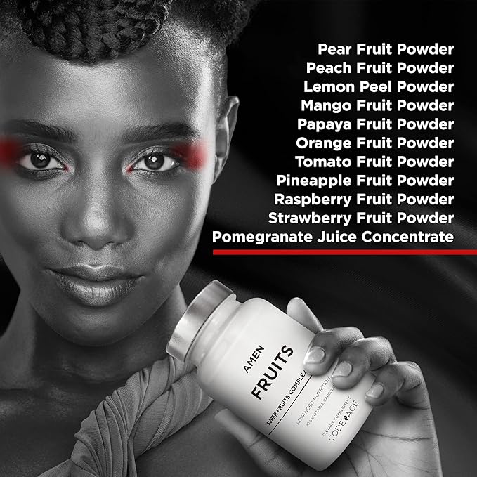Amen Fruits, Daily Fruits Vitamins Supplements, Over 20 Whole Fruit Extracts - Raw Multivitamin, Berries, Antioxidant Polyphenols Superfood & Flavonoids - Tropical Fruits - Non-GMO - 90 Capsules
