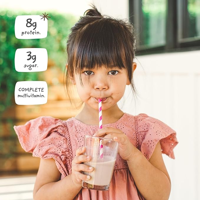 Mighty Chocolate Milk - Kids Daily Protein Powder Boosted with 2 Billion Probiotics and Organic Spinach Leaves - Natural Flavors Colors and Sweeteners - 15-30 Servings