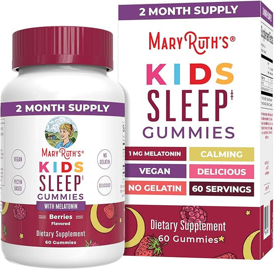 MaryRuth's Melatonin Gummies for Kids | 2 Month Supply | Sleep Gummies for Kids Ages 4+ | Kids Melatonin Gummy | Melatonin 1 mg | Relaxation & Sleep Support | Vegan | Gluten Free | 60 Count