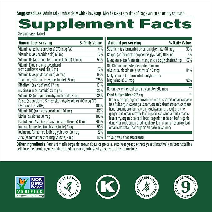 MegaFood Womens Multivitamin One Daily - Multivitamin for Women - Vitamin C, Vitamin D, Iron & B Vitamins - Bone, Energy Metabolism & Immune Support - Vegetarian, GlutenFree - 90 Tablets, 90 Servings