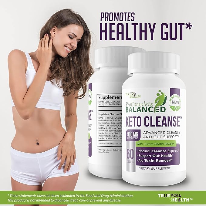 Keto Cleanse - Pro Complete Balanced Cleanse & Gut Support - Aid Toxin Removal & Nutrient Absorption - Help Cleanse The Body & Digestive Tract - All Natural Formula - Promote Healthy Gut & Digestion