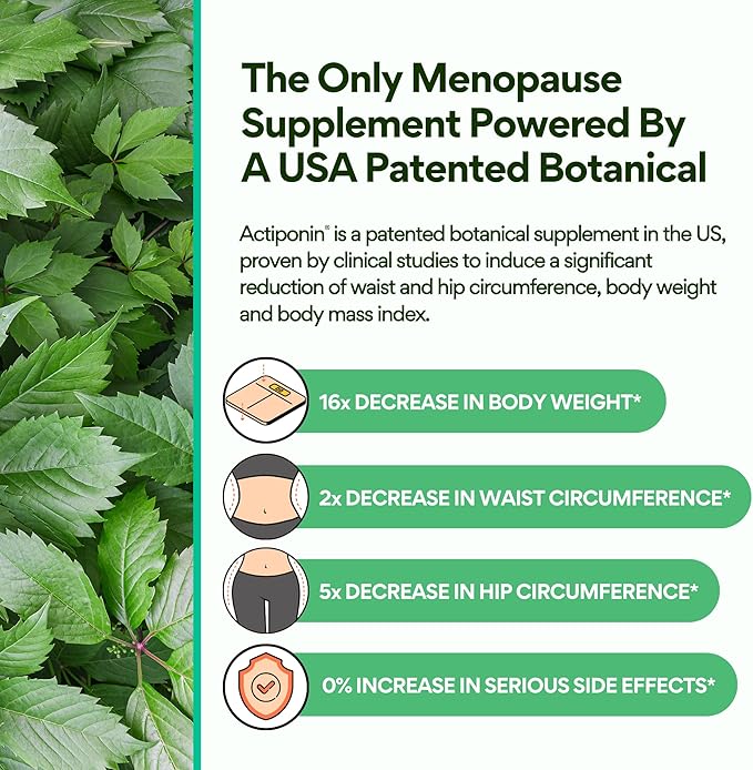 VoomVaya MenoSlim Advanced Menopause Weight Loss for Women - Menopause & Perimenopause Supplements for Women - Estrogen Supplement & Menopause Relief for Hot Flashes, Bloating, Energy - 60 Capsules