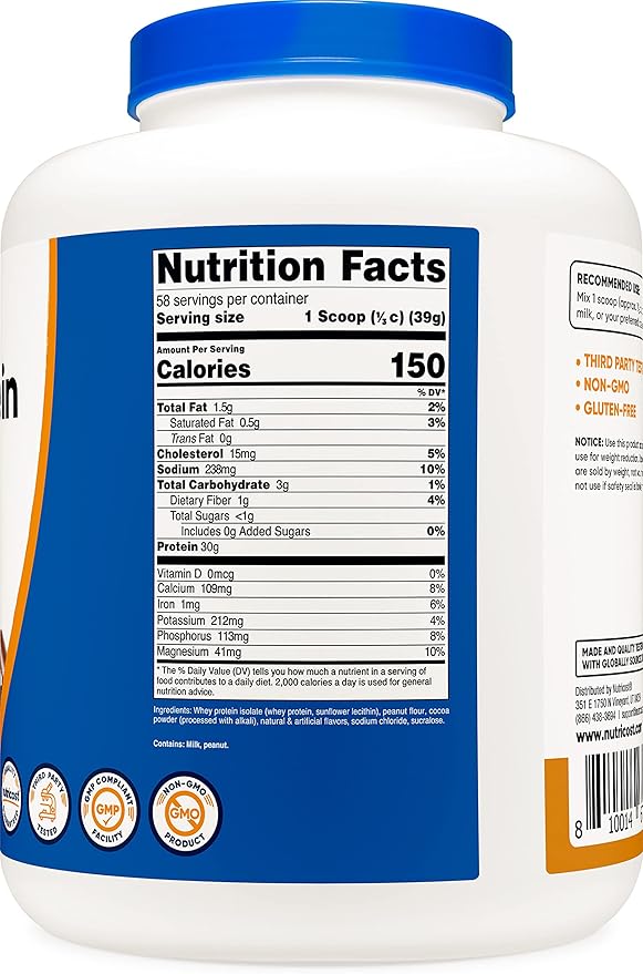 Nutricost Whey Protein Isolate (Chocolate Peanut Butter, 5 Pound) Protein Powder