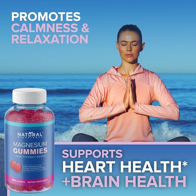 Sugar-Free Magnesium Gummies for Adults - High Potency 500mg Magnesium Supplement, High Absorption Magnesium Citrate Gummies, Vegan Anti-Stress Gummies, Magnesium for Sleep & Relaxation, 180 Gummies