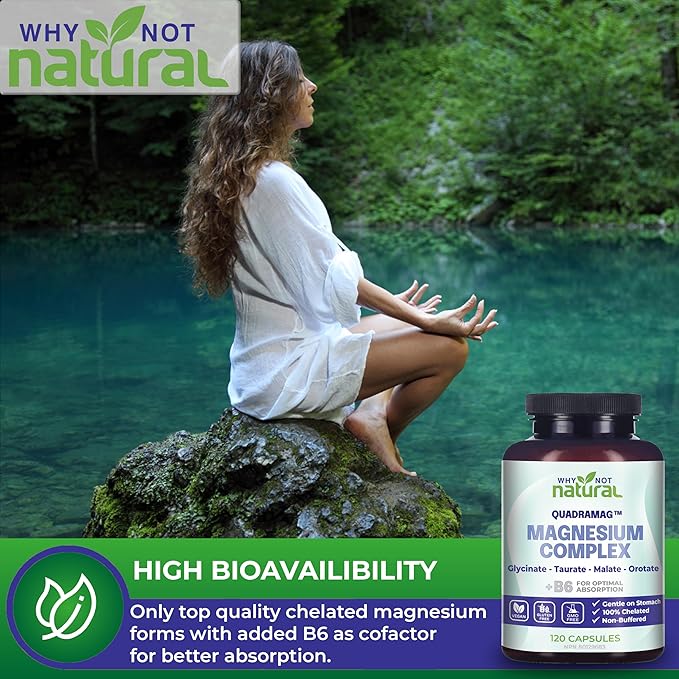 4-in-1 Magnesium Complex Supplement - Glycinate, Taurate, Malate, Orotate Blend - 300 mg per Serving, 120 Capsules