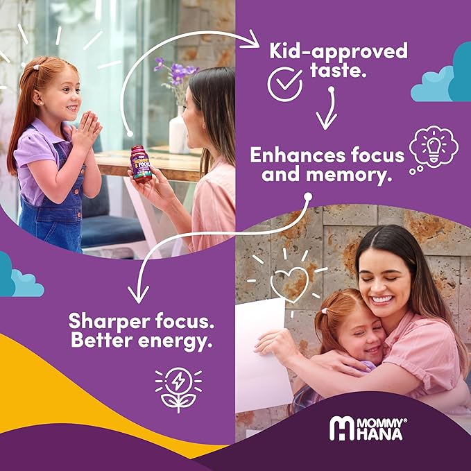 Chewable Chocolate Kids Multivitamin with Probiotic, Vitamin C, Ginkgo Nut, Colostrum, Moringa - Kids Vitamins Immune Support, Complete Gut-Brain Connection, Helps with Attention and Focus