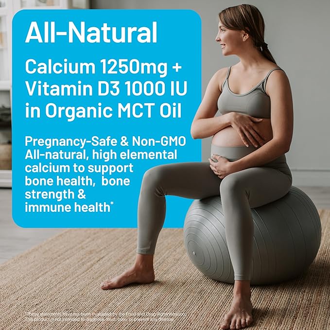 NatureWise High-Purity, All-Natural Calcium 1250mg + Vitamin D3 1000IU + Organic MCT Coconut Oil - Pregnancy Safe + Non-GMO - Absorption Friendly, Gluten Free - 200 Softgels[100-Day Supply]