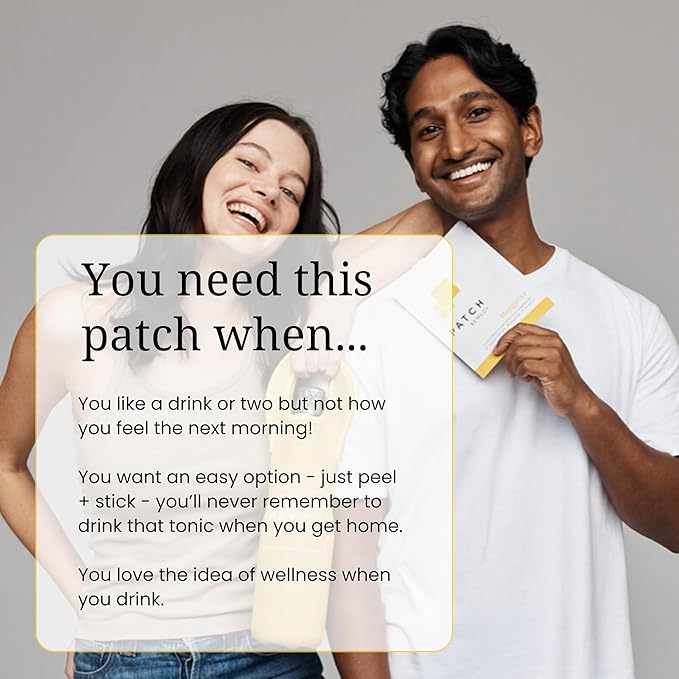 The Patch Remedy Recover Patch - 30 Topical Patches for a Night Out with Glutathione & Milk Thistle Extract for Pre & Post Party Recovery Relief Transdermal Skin Support