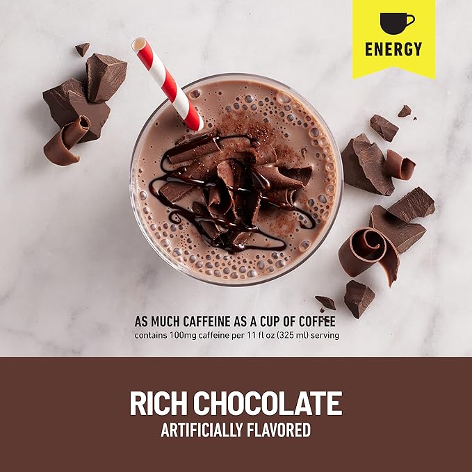 SlimFast Advanced Energy High Protein Meal Replacement Shake, Rich Chocolate, 20g of Ready to Drink Protein with Caffeine, 11 Fl. Oz Bottle, 4 Count (Pack of 3) (Packaging May Vary)