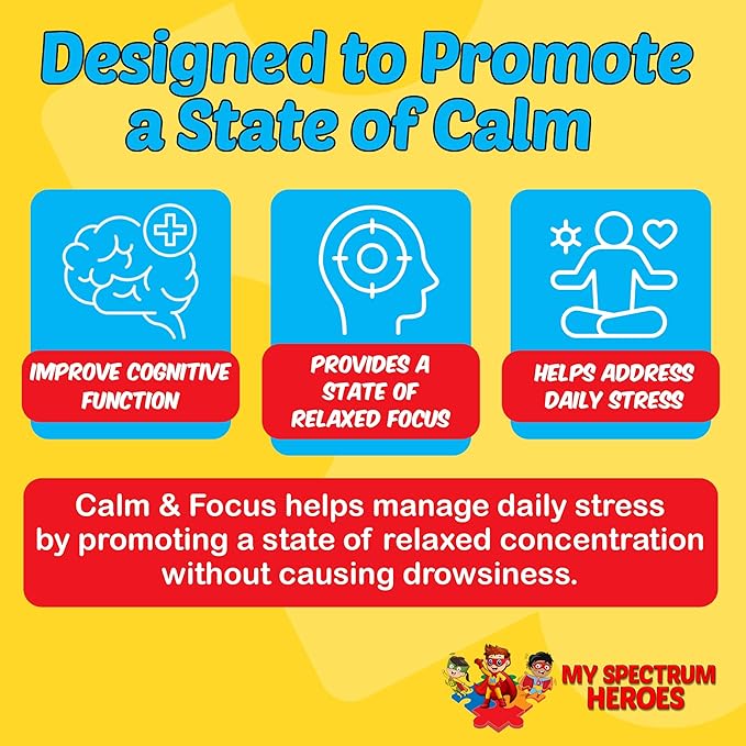 Calm & Focus Supplement Drops - Brain Support with L-theanine, GABA, Huperzine A - Enhance Focus for Kids or Adults - Boost Concentration for Kids & Teens - 2.02 FL oz. (60 ml)