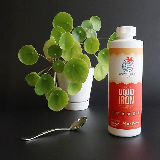 Iron Supplement for Women Vegan Liquid Iron Fast Absorbing Immune Support & Women’s Health Ferrous Bisglycinate Chelate Healthy Blood & Red Cells Stomach-Friendly High Potency 15.2 fl oz Mixed Berry
