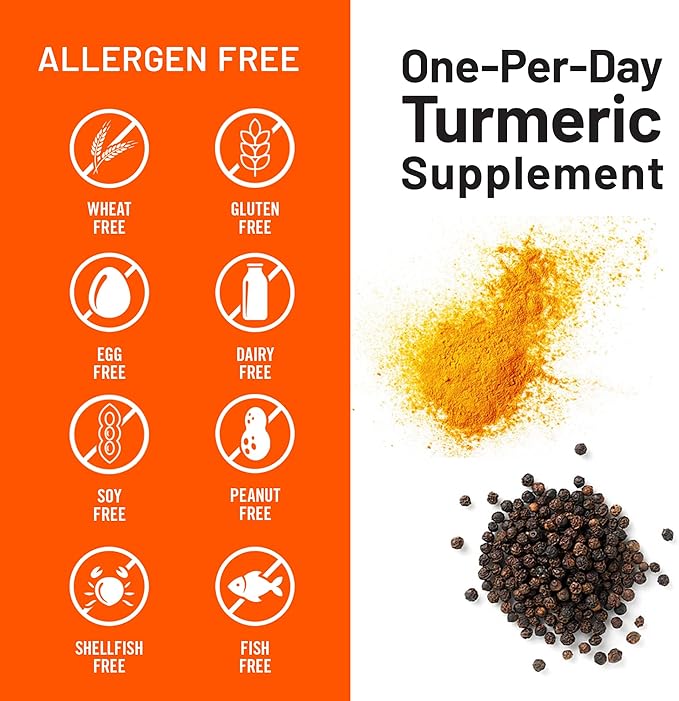 NatureWise Turmeric Curcumin 500mg with Black Pepper Softgels - Extra Strength, Enhanced Absorption - 95% Curcuminoids & BioPerine for Immune Support - Gluten-Free, Non-GMO - 180 Count[6-Month Supply]
