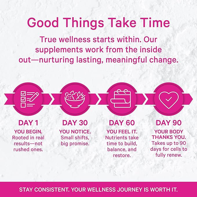 Pink Stork Magnesium Glycinate with Vitamin D - Magnesium Supplement for Women to Support Natural Calm, Mood, and Sleep - Hormone Balance for Women - 60 Capsules, Berry Essence, 1 Month Supply