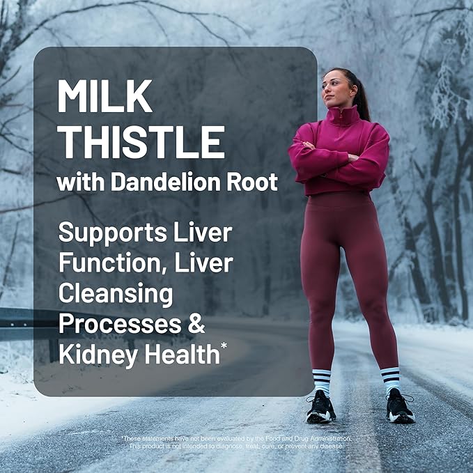 NatureWise Milk Thistle with Dandelion Root - Silymarin - Antioxidant Liver & Kidney Health Support Supplement - Vegan, Non-GMO, Gluten Free - 60 Count[60-Day Supply]