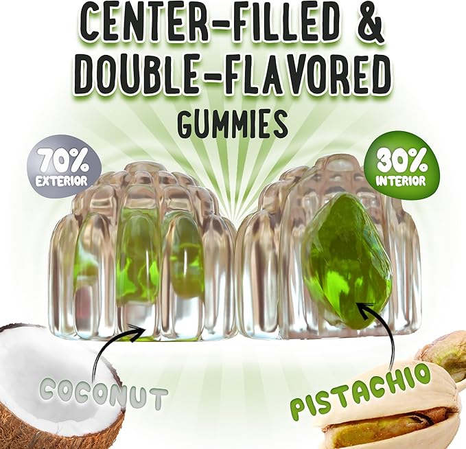 Center-Filled Magnesium Glycinate Gummies 400MG - High Absorption for Kids, Teens & Adults - Supplement for Sleep, Calm & Muscle Relaxation with B6 & D3 - Gluten Free & Vegan Friendly - 60 Count