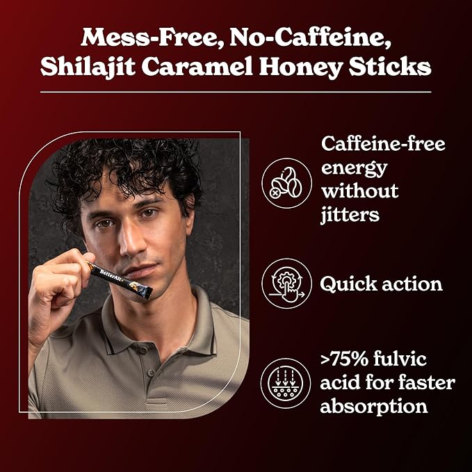 Better Alt Pure Himalayan Shilajit Cinnamon Honey Sticks with Organic Honey, Saffron | Easy to Consume Shilajit| 30 Sticks for Energy Boost & Immune Support, 85+ Trace Minerals, 75%+ Fulvic Acid