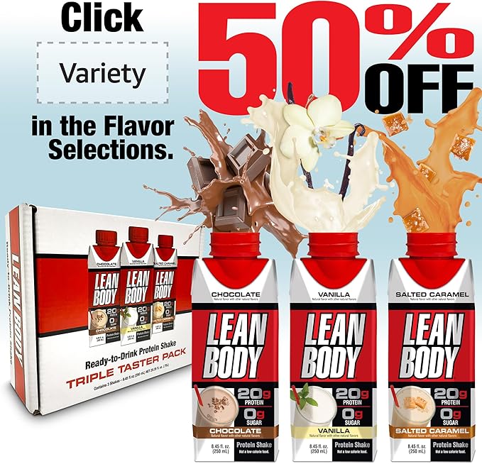 Lean Body Ready-to-Drink Pina Colada Protein Shake, 40g Protein, Whey Blend, 0 Sugar, Gluten Free, 22 Vitamins & Minerals, 17 Fl Oz (Pack of 12)