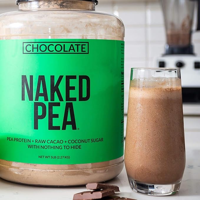 Chocolate Pea Protein Isolate from North American Farms, Only 3 Ingredients, Chocolate Vegan Protein, Gluten-Free, Soy Free, GMO Free - 1LB