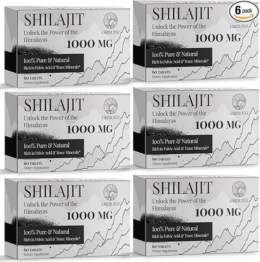 30,000 MG Shilajit Tablets, 100% Shilajit Pure Himalayan Organic, Shilajit for Men and Women Rich in Fulvic Acid & 85+ Trace Minerals, Shilajit Supplement for Energy & Immune System, 360 Count