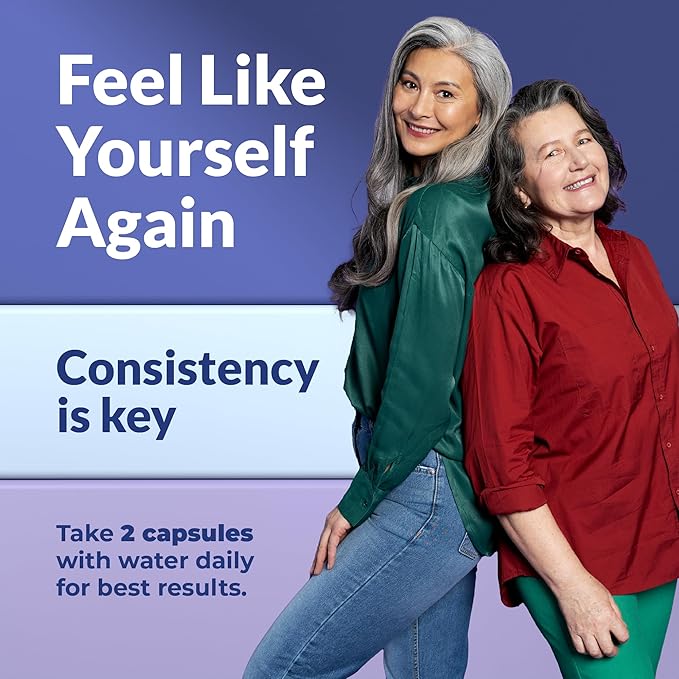 Natural Menopause Supplements for Women - Perimenopause Supplements for Hormonal Balance, Bloating & Mood Swings | Hot Flashes Menopause Relief w/Probiotics & Prebiotics, Black Cohosh & Chasteberry