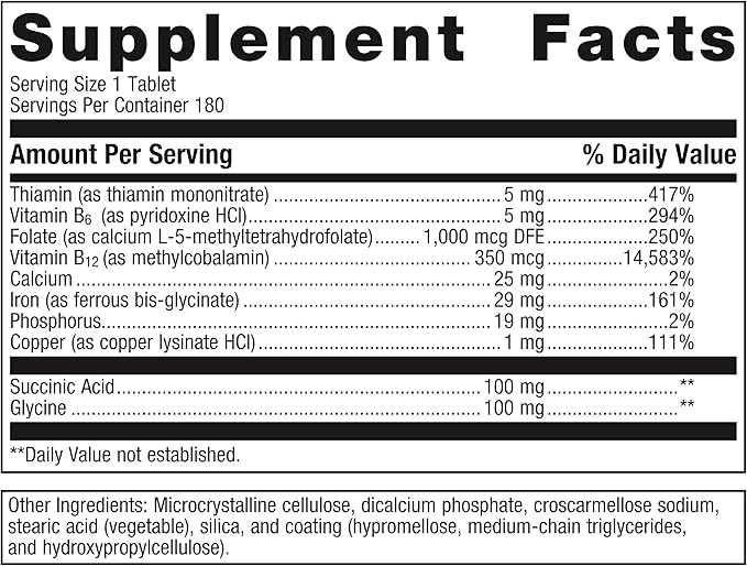 Metagenics Hemagenics - Iron Supplement - Non-Constipating - Vitamin B12, B6 & Folate - Supports Formation & Maintenance of Healthy Red Blood Cells* - Non-GMO, Gluten-Free & Vegetarian - 180 Tablets
