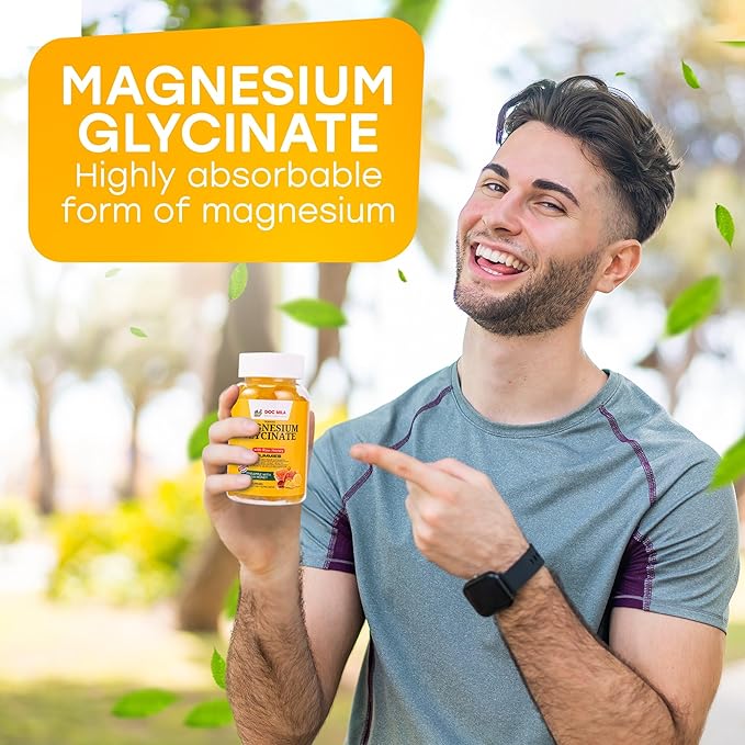 Magnesium Glycinate Gummies 100mg for Kids and Adults- Bedtime Formula, Deep Calm Sleep Supplement - Glicinato de Magnesio