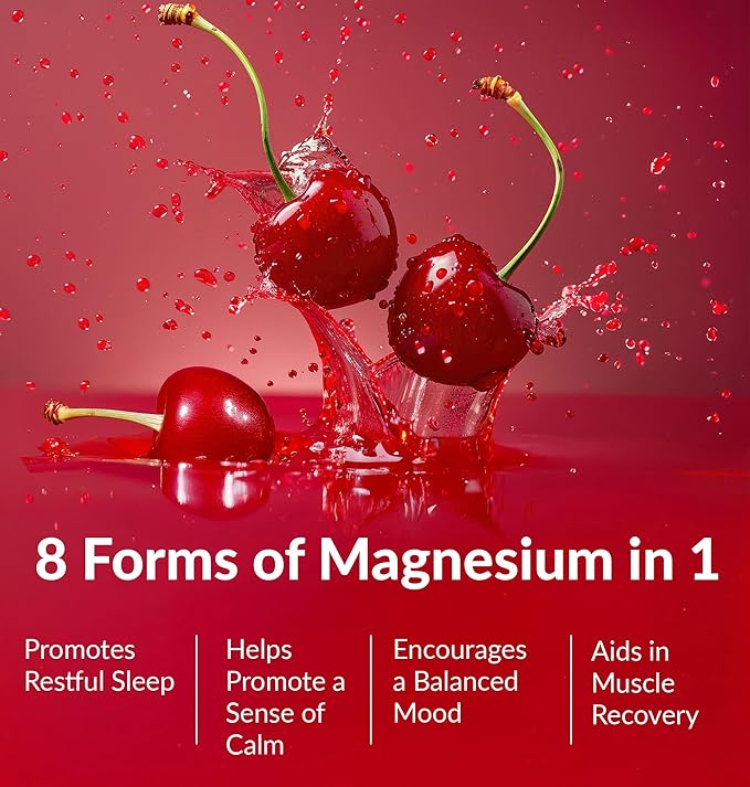 BIOptimizers Magnesium Breakthrough Drink - 8 Forms of Magnesium, Electrolytes, Sleep Health, Stress, Muscle Recovery, Heart Support | Glycinate, Citrate, Malate- Tart Cherry