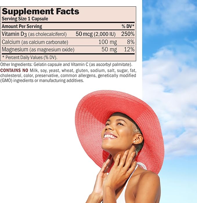 ANDREW LESSMAN Vitamin D3 1000 IU 180 Capsules - High Potency, Essential for Calcium Absorption, Supports Bone Health, Healthy Muscle Function, Immune System, More. Small Easy to Swallow Capsules