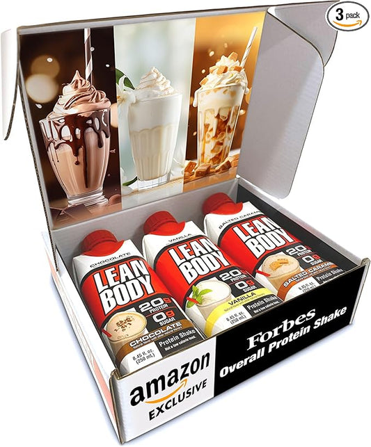 Labrada Lean Body Triple Taster Pack |On-The-Go Whey Blend Protein Shake, Zero Sugar, Gluten Free, Enriched with 22 Vitamins & Minerals 8.45Fl Oz (Pack of 3)