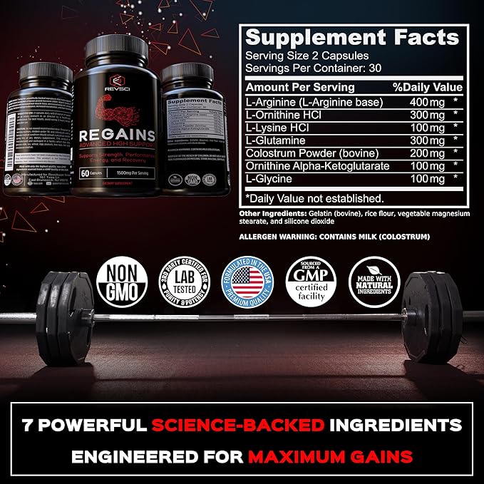 HGH Supplements for Men & Women - Regains Natural Anabolic Muscle Growth Building & Human Growth Hormone for Men, Muscle Builder for Men, Muscle Recovery Post Workout Supplement, 100 Protein Pills