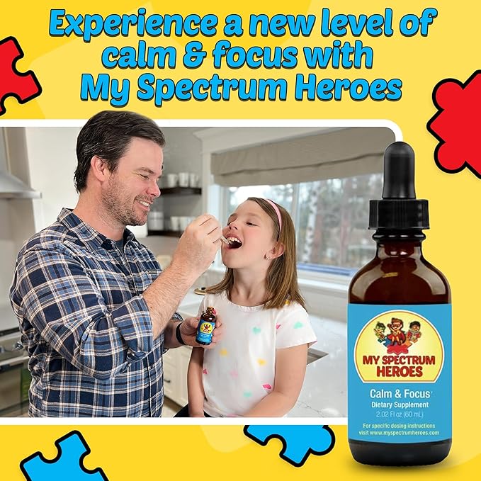 Calm & Focus Supplement Drops - Brain Support with L-theanine, GABA, Huperzine A - Enhance Focus for Kids or Adults - Boost Concentration for Kids & Teens - 2.02 FL oz. (60 ml)