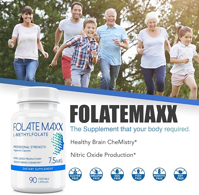 FolateMaxx L-Methylfolate 7.5 mg Professional Active Folate, MethylFolate 5-MTHF (90 Capsules)