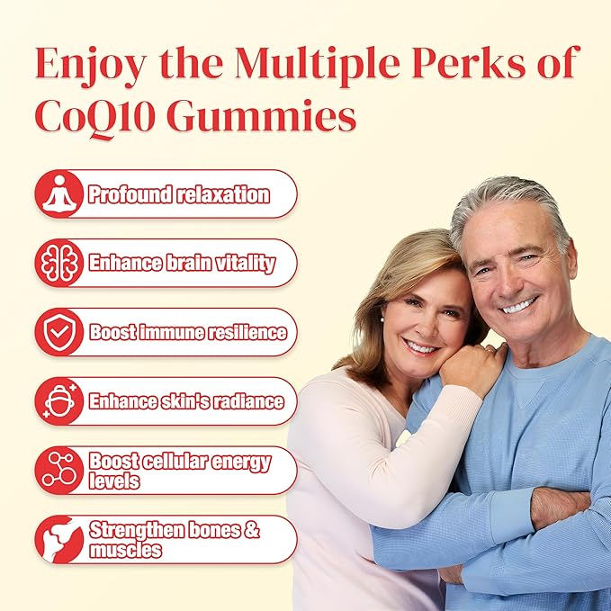 2 Pack CoQ10 - Gummies, Coenzyme Q10(Ubiquinone) Gummies with Omega-3, Vitamin E B12, Magnesium, Zinc, q10 Supplement for Energy, Brain & Antioxidant Support, Sugar-Free Orange Flavor, 120 Gummies
