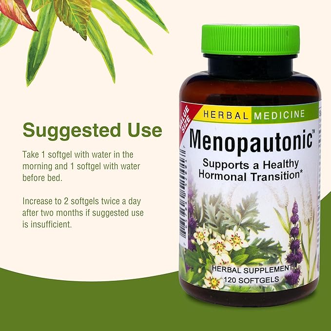 Herbs, Etc. Menopautonic Softgels - Essential Supplement for Women - Hormonal Transition Support Supplement - Offers Menopausal Support with Dong Quai & Motherwort - 120 Softgels (120 Servings)
