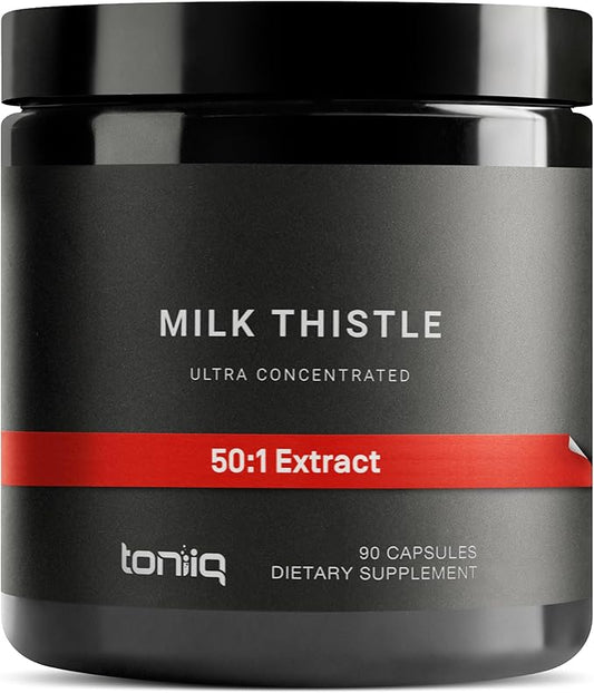 Milk Thistle - Ultra High Potency 50:1 Extract with 80% Silymarin - Highly Concentrated - Third-Party Lab Tested - 90 Capsules