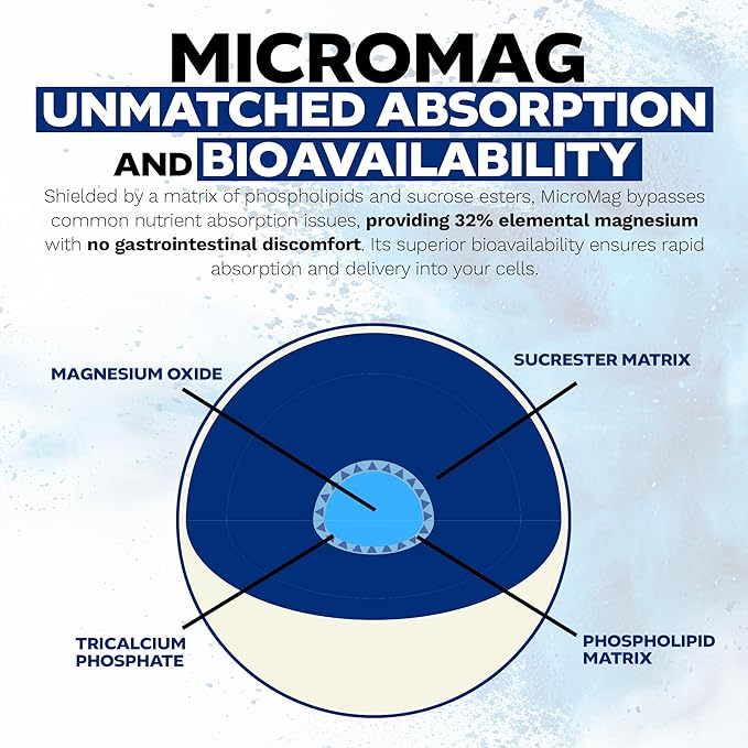 Nootropics Depot MicroMag Magnesium Capsules | 625mg | 90 Count | Contains 200mg of Elemental Magnesium