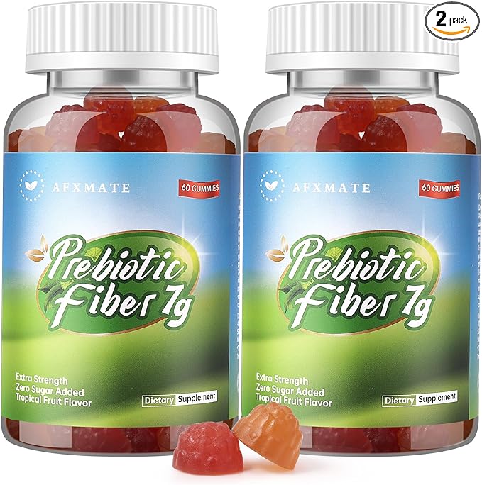 AFXMATE Fiber Supplement Gummies for Adult, 7 g Fiber Sugar Free Vegan & Gluten Free - Digestive Health, Regularity Support 120 Count